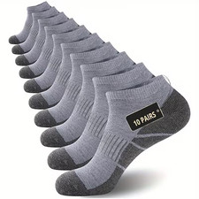 10pcs Mens Casual Short Cut Socks Solid Color Breathable Comfortable One Size