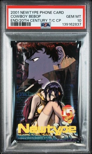 PSA10 2001 NEWTYPE PHONE CARD COWBOY BEBOP END 20TH CENTURY SPIKE FAYE VALENTINE