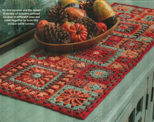 MANY MINI GRANNIES TABLE RUNNER HOME DECOR CROCHET PATTERN INSTRUCTIONS