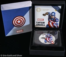 2022 MMTC-PAMP India Marvel Captain America 1 oz Silver Colorized Round in OGP
