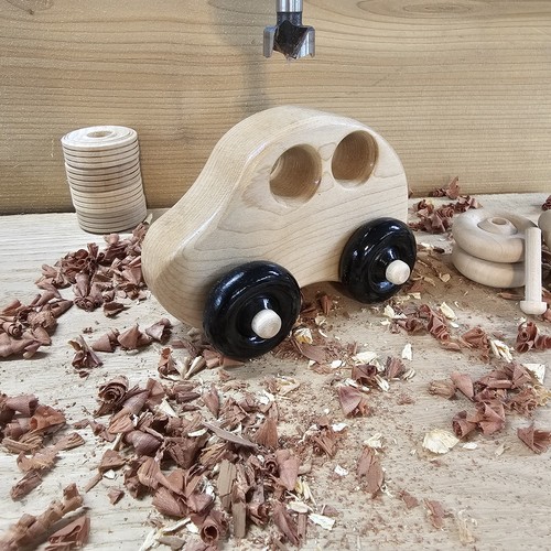 Handcrafted Children's Wooden Toy Car - Hard Maple - Natural Finish - Picture 2 of 3