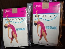 Lot Of 2 Mondor Over the Boot Ice Skating Tights 3350 M Suntan