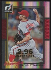 2014 DONRUSS #124 STEPHEN STRASBURG STAT LINE CAREER WASHINGTON NATIONALS /296