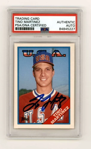Tino Martinez 1988 Topps Traded #66T USA Rookie RC Signed PSA Authentic Auto