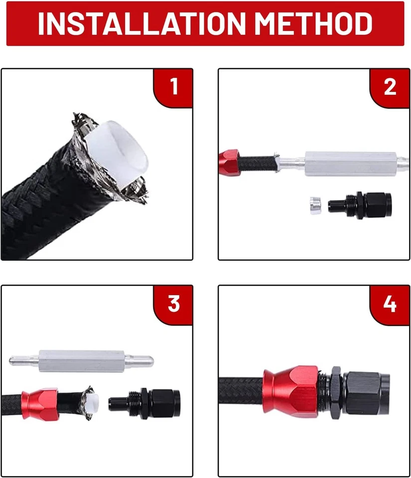 Kit de montaje de línea de combustible 6AN PTFE LS intercambiable EFI con manguera de 25 pies y 15 accesorios E85 AN6 Foto 3 de 4