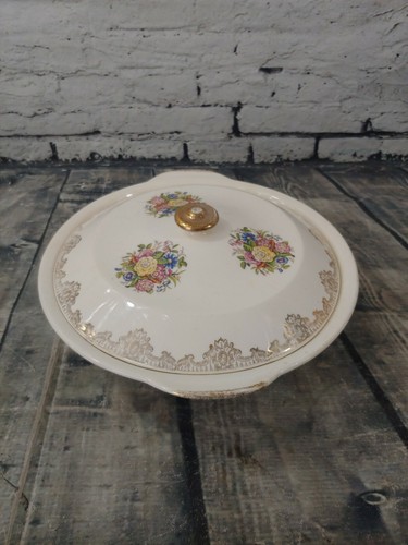 SHEFFIELD SALEM SYMPHONY CHINA Covered Dish 8" - 23 KARAT GOLD USA - Picture 2 of 11
