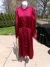 NWOT ANN TAYLOR BURGENDY SHIRT DRESS 8