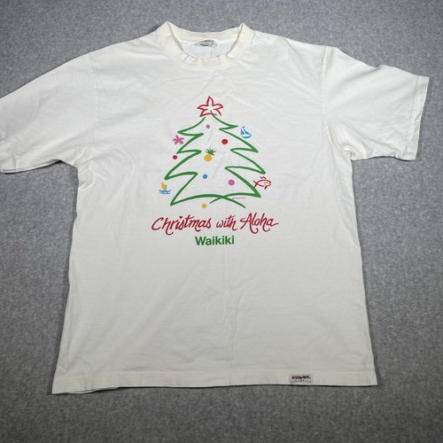 Crazy Shirts Christmas With Aloha Waikiki Large Made In USA