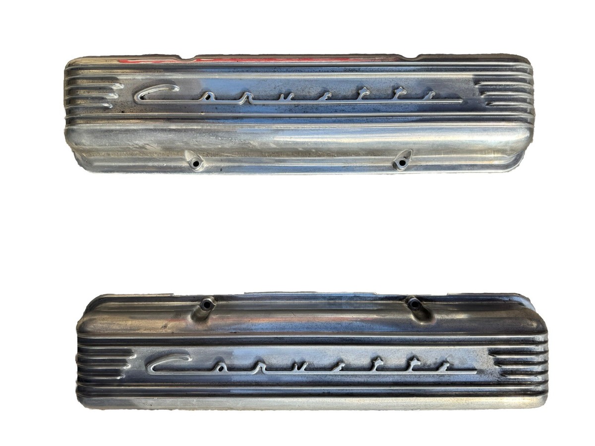 Corvette 7 Fin Valve Covers OEM GM part #3767493 1959-1967 Chrome