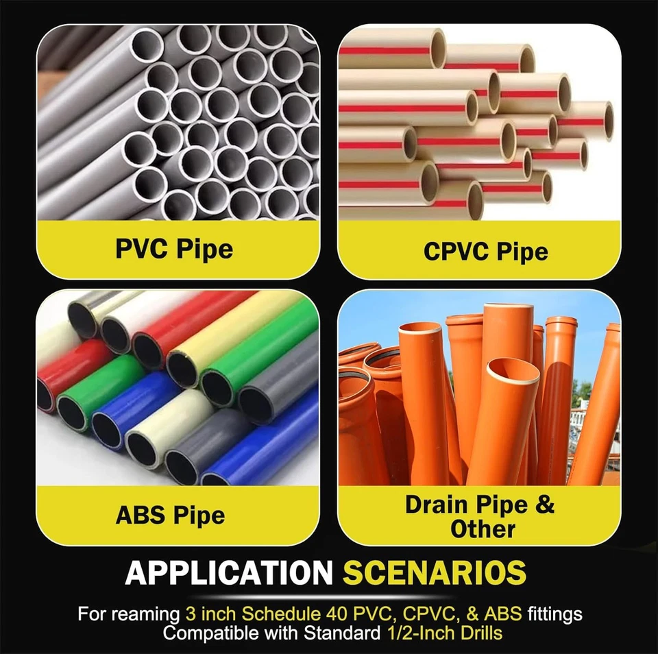 Cabezal de aluminio Premium PPR300 PVC escariador de tubería 3"- SCH40 PVC, ABS, CPVC protector de enchufe Foto 4 de 4