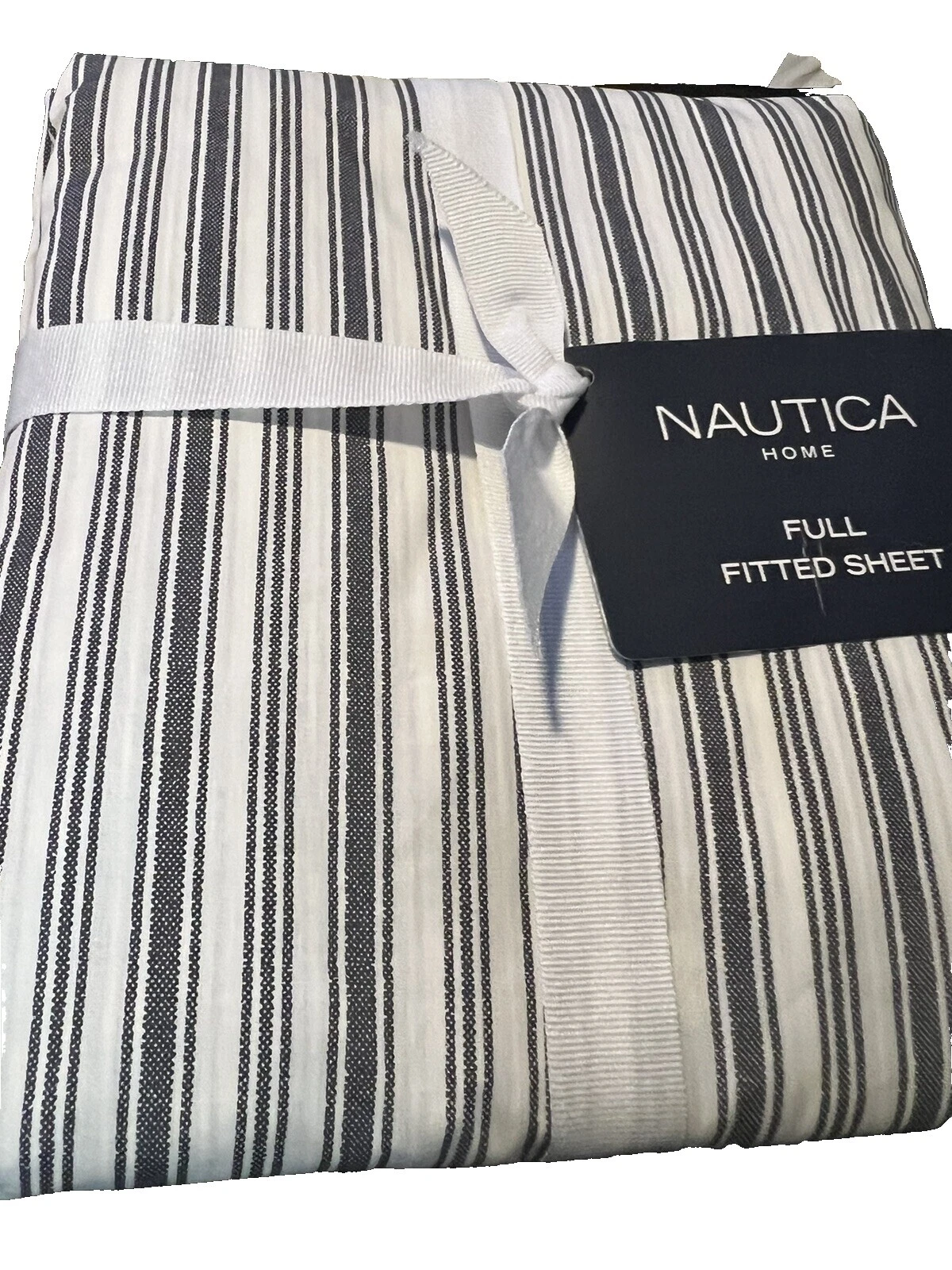 Nautica rayas blancas sábanas