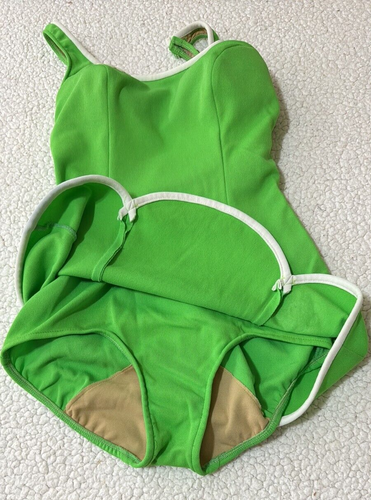 Vtg 60’s Catalina Women’s Swimsuit Pin Up One-Piece Green White Trim Flowers MCM - Picture 6 of 12