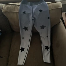Ultracor X Soul cycle Gradient Gray Velvet Star Knockout Leggings Size Medium