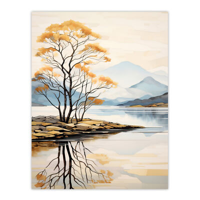 Loch Lomond Reflections Scotland Ben Lomond Calm Artwork Wall Art Poster Print