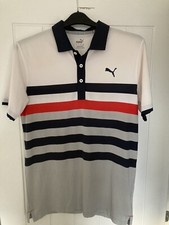 Puma gestreiftes Golf Poloshirt (Medium)