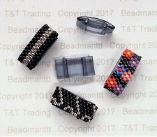 200 Grey Pillow Acrylic Support Bead Carrier duo  Peyote 2 hole solidbeads  52
