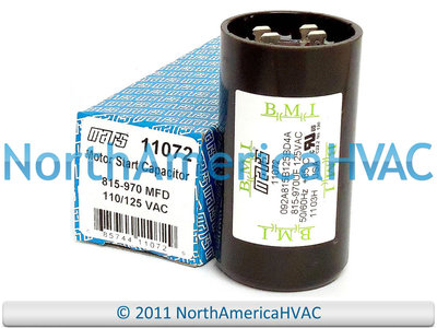 Motor Start Capacitor 815-970 MFD 110-125VAC MARS 11072