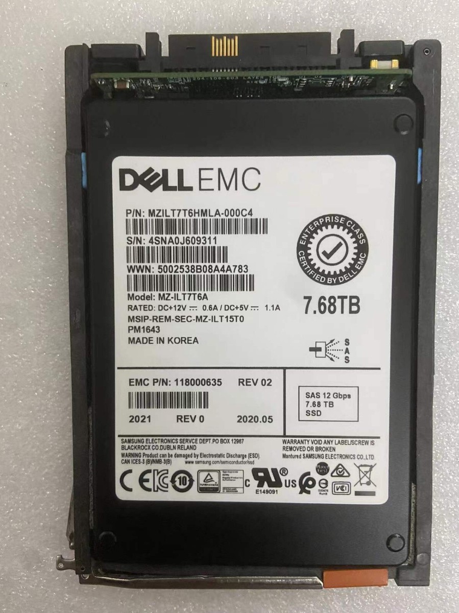EMC D4-2SFXL2-7680 005053160 005053161 7.68TB SAS SSD hard EMC D4-2SFXL2-7680 005053160 005053161 7.68TB SAS SSD hard
