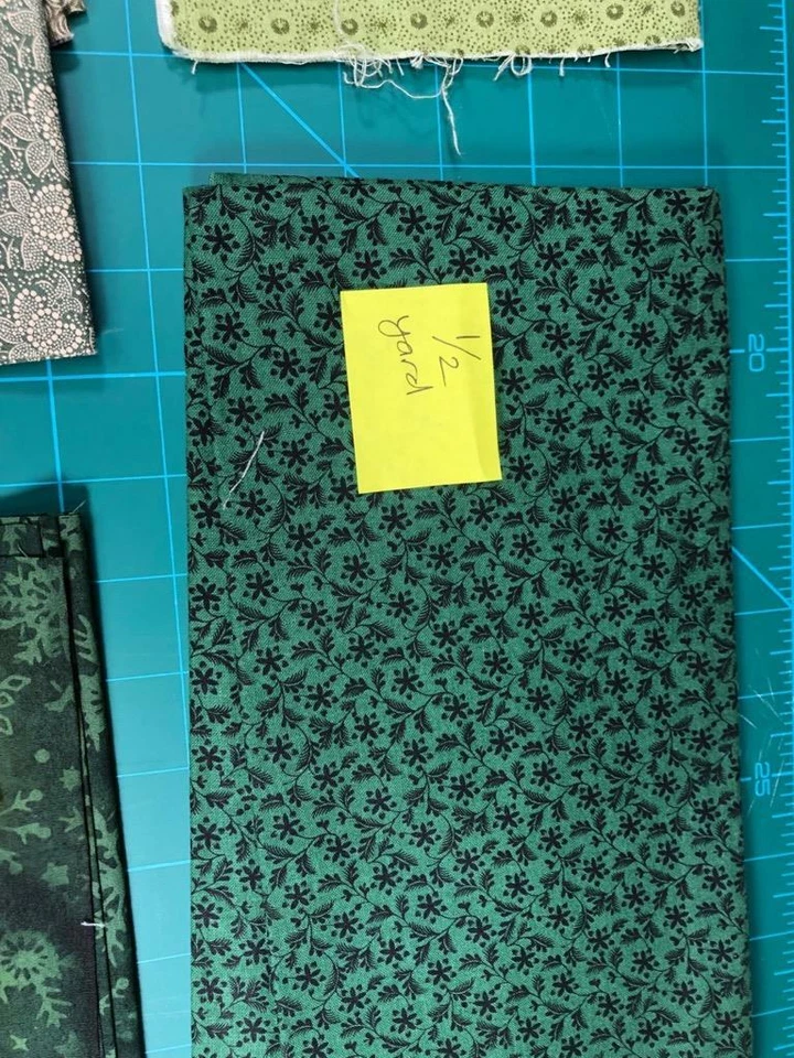 Quilters Project Bundle 3+ yards Greens, Marcus Bros. Sturbridge Cranston SSI - Image 4 of 4