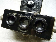 Nice Vintage 1930 Franke & Heidecke HEIDOSCOP Stereo Camera w/ Case. Rolleiflex