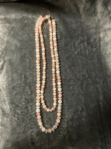 Vintage Estate Rose Quartz Round Double Strand Bead Necklace