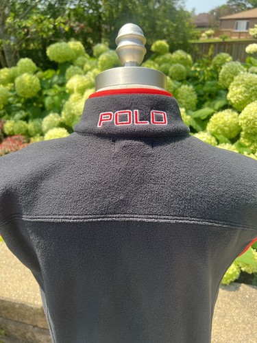 NWT Polo Ralph Lauren Y2K Vintage Polar Fleece Vest Spell Out Black Women's L - Picture 5 of 6