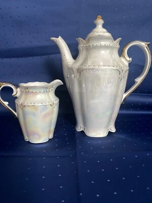 C.T. Tielsch Altwasser Jugendstil Kaffeekanne Milchkännchen 1888-1908 RAR - Bild 1 von 4