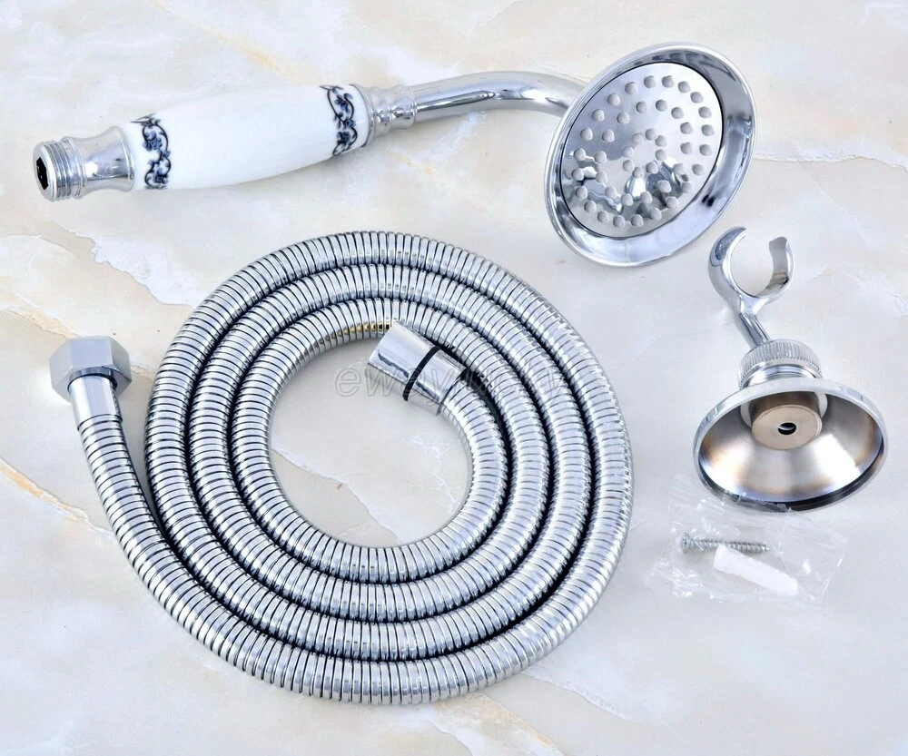 Chrome Brass Bathroom Hand-Held Shower Head & 1.5m hose & Wall Bracket whh026
Opens in a new window