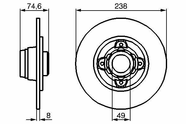 2X Bremsscheiben Hinten FüR Renault Bosch 0986478557-image