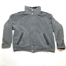 Vintage Nautica Competition Fleece Sweatshirt Mens L Gray Full Zip Reversible