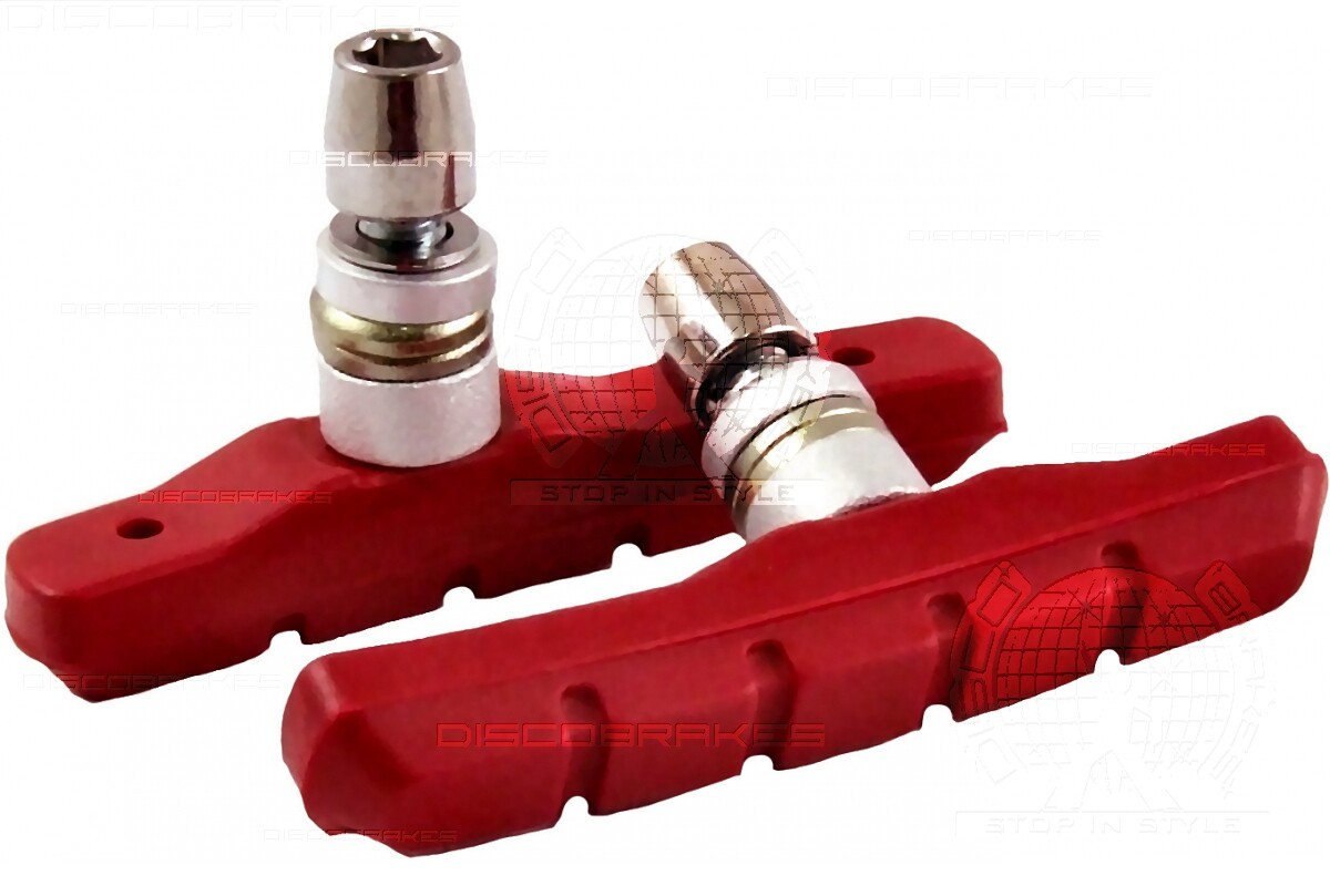 Red 72mm V Brake Pads for Shimano SRAM Avid Tektro Diacompe,Rubber Bicycle Shoes