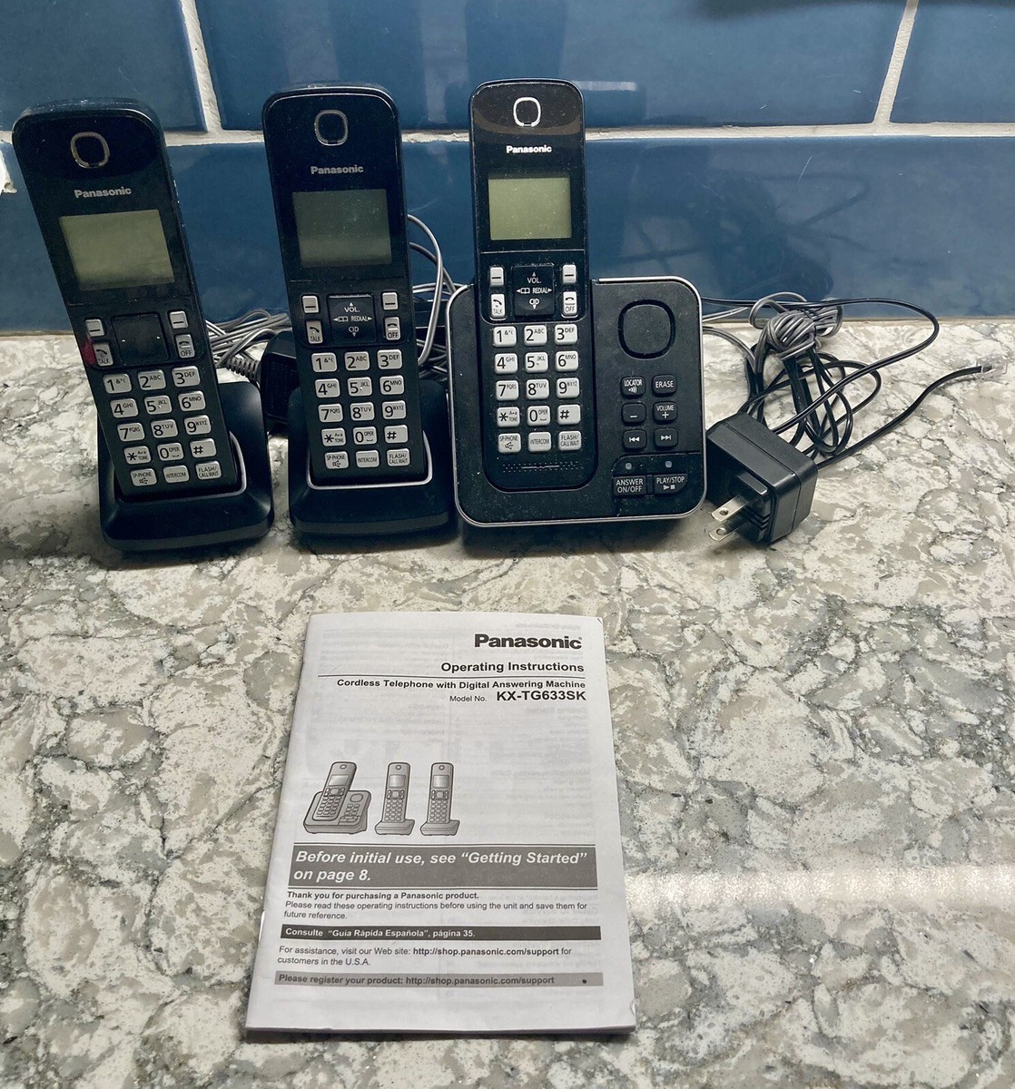 Panasonic KX-TG633SK - Home Phone Bundle - 3 Cordless Phones Panasonic KX-TG633SK - Home Phone Bundle - 3 Cordless Phones