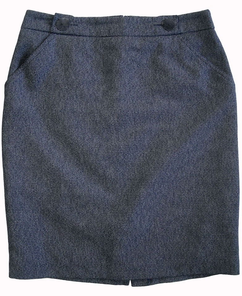 PREVIEW (Target) blue & white knee length straight skirt 8 POCKETS as new!