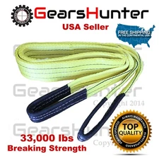 3" (Various Length) 2-Ply Nylon Web Sling Lift Tow Strap Heavy Duty 33000 LBS