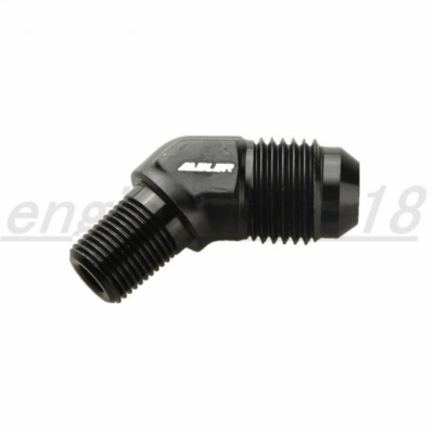 US SHIP 6AN AN-6 Male Flare To 1/8'' NPT 45 Degree Fuel Oil Fitting Adapter Black