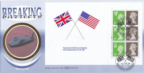 (137830) Breaking Barriers FULL Booklet pane Benham BLCS147s FDC Penddine 1998