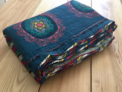 UZBEK VINTAGE EMBROIDERED HAND MADE Quilt Throw Bedding ...