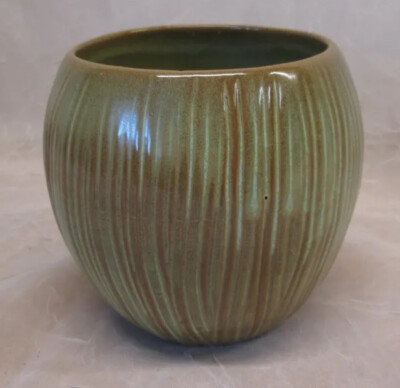 FRANKOMA Pottery PRAIRIE GREEN Tiki Coconut Mug Planter T7 