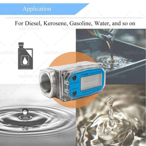Turbine Digital Diesel Water Fuel Flow Meter Oval Gear Flow Gauge 1/1.5/2 inch - Picture 9 of 15