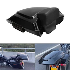 Black Razor Trunk Latch w/ Backrest Fit For Harley Touring 2014-2024