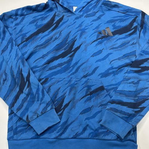 Adidas Boys Blue Water Tiger Camo Hoodie Size XL 18/20 - Picture 2 of 9