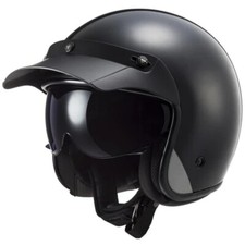 LS2 OF601 Bob Ii Open Face Motorcycle Helmet Matt Black