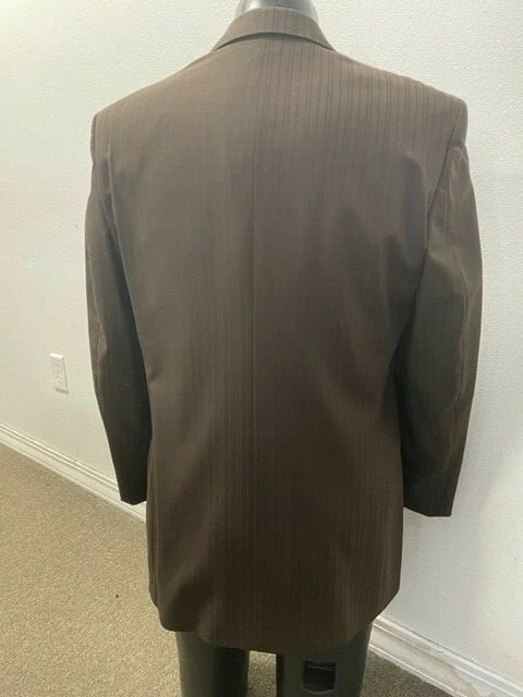 Chaqueta de esmoquin marrón a rayas Foto 4 de 4