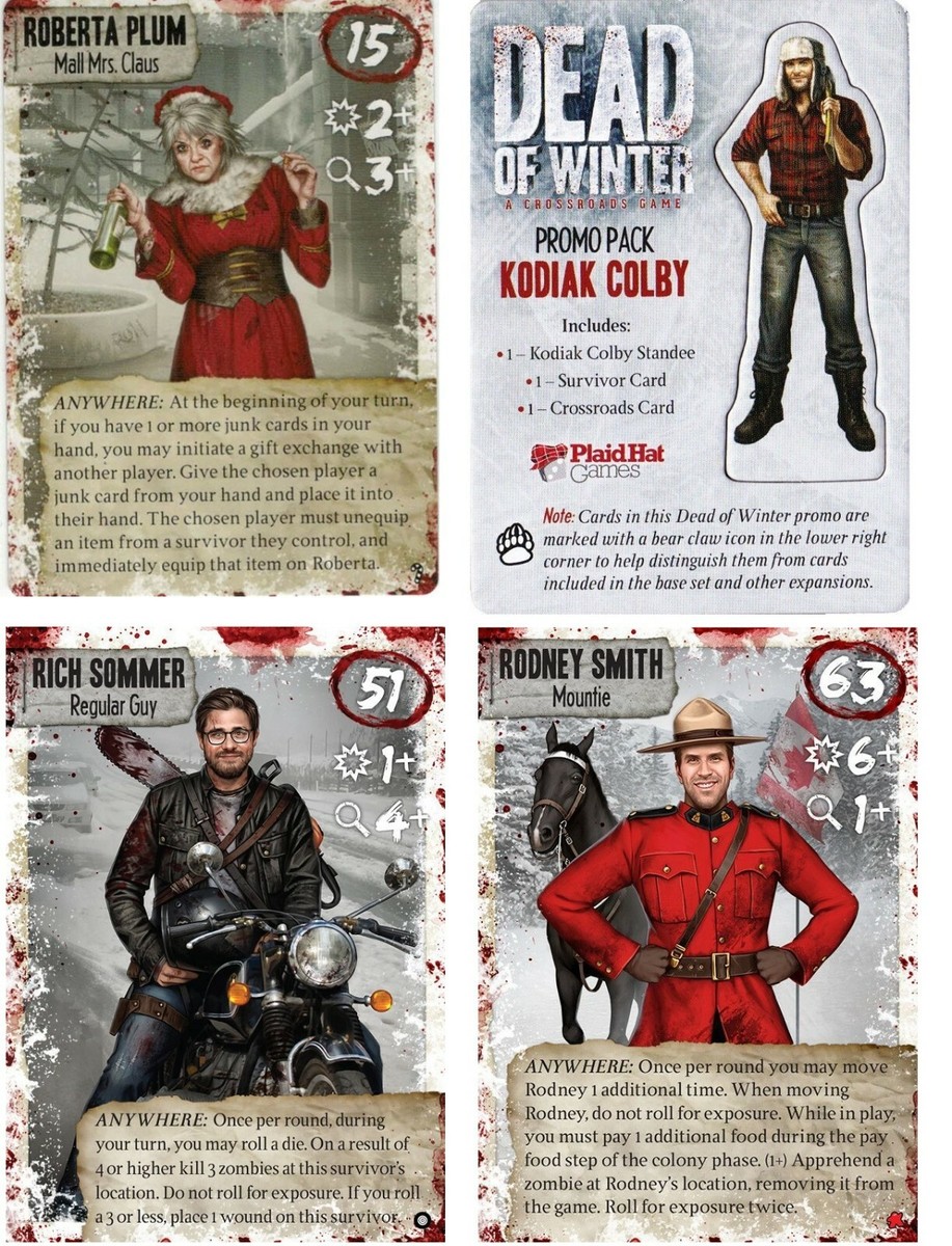 Buy Dead Of Winter Promo Pack Set Roberta Plum Kodiak Colby Rich