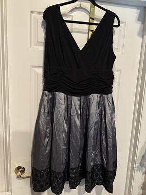 slim fit dress slacks SL Fashions Chiffon Jacket with Beaded Detail Scoop Neckline Tiered Skirt  Set Dress (Plus Size)