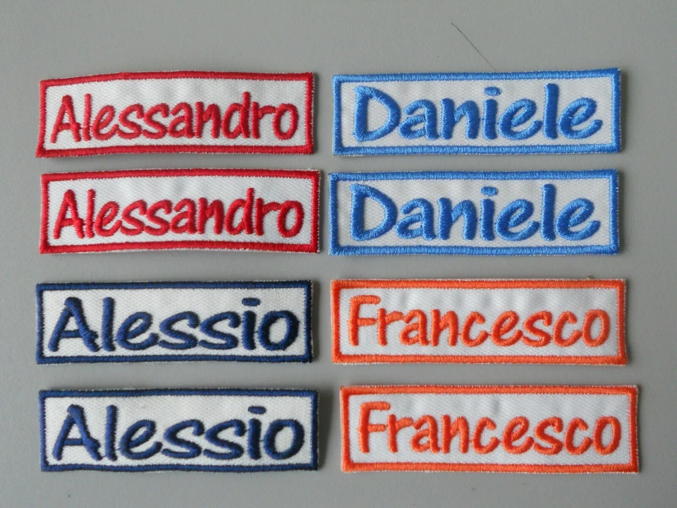 TOPPE NOME RICAMATO PERSONALIZZATO TERMOADESIVO N.8 PATCH CM.7X2