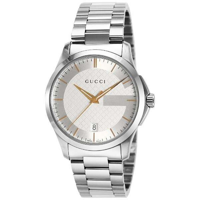 GUCCI グッチ Gタイムレス クオーツ デイト YA126442 126.4 Gucci YA126442 G-Timeless Swiss Quartz Silver Dial Men's