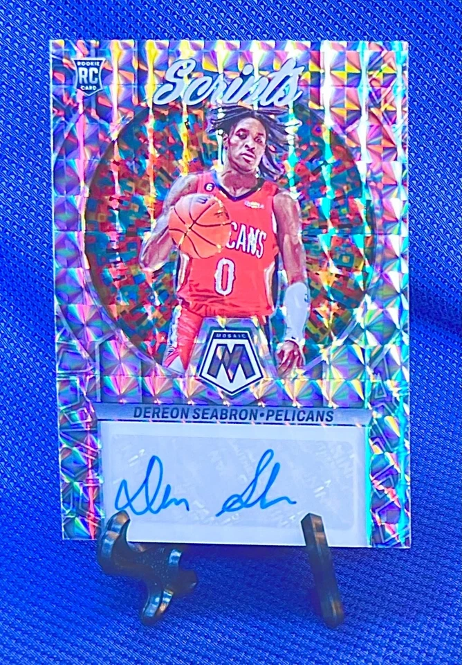 2022 Panini Mosaic Scripts Dereon Seabron Mosaic Rookie Auto RS-SEA RC Utah Jazz - Image 3 of 4
