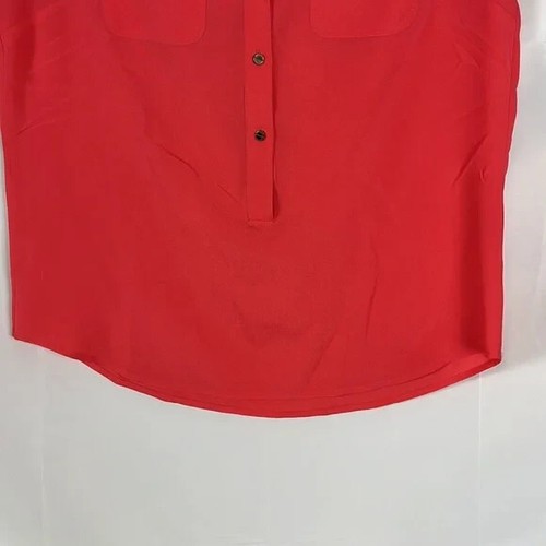 New York & Company Sleeveless Blouse Peach Button Up V-Neck Size Medium - Picture 4 of 7