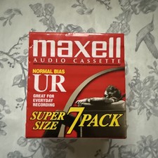 Vtg Maxell 108575 Normal Bias UR Audio Cassette Tape 7 Pack New
